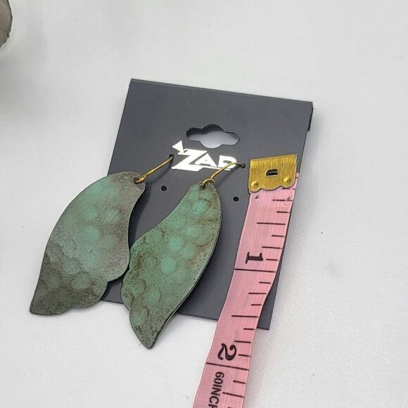 $5/$25" Zad Patina Turquoise Angel Wing Dangle Earrings - Picture 5 of 5